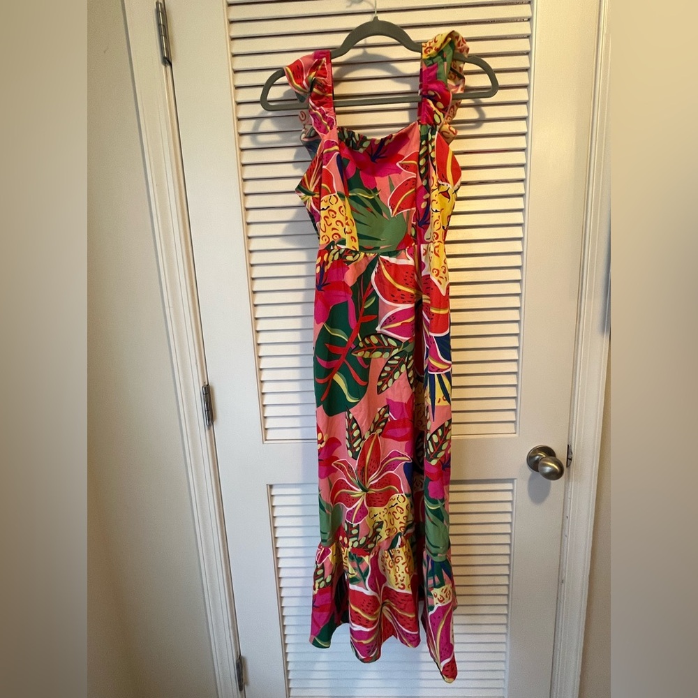 SHEIN Multicolor Tropical Print Dress